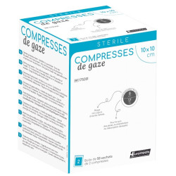 Compresses de gaze stériles 17 fils 8 plis